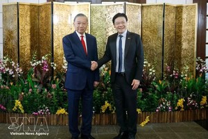 越南党中央总书记、国家主席苏林与新加坡总理黄循财举行了会谈。