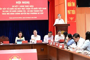 阮福禄同志贯彻党中央总书记、国家主席苏林的结论意见。图：文明