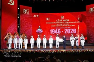 国会主席陈青敏向对外安全力量授予胡志明勋章。