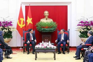 党中央总书记、国家主席苏林会见马来西亚驻越南大使陈杨泰。图自越通社