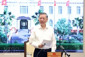 党中央总书记、国家主席苏林发表讲话。图自越通社