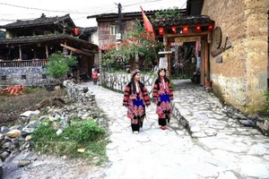 宣光省倮倮寨社区旅游村内的房屋。图片来源： 越通社。