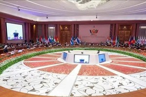 2026年9月12日在印度新德里举行的第十八届金砖国家峰会现场。图自ANI/越通社播发