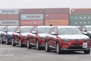 Vinfast制造的电动汽车。图自越通社