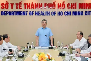 胡志明市市委副书记阮福禄9月28日下午在与市卫生厅举行的工作会议上发表讲话。图 :黄雄