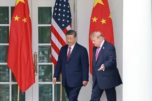 美国总统特朗普与中国国家主席习近平在白宫（图:新华社）