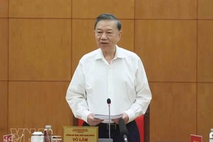 党中央总书记、国家主席苏林发表讲话。图自越通社