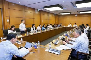 国会代表分组讨论《人体组织、器官捐献、获取、移植及遗体捐献、获取法修正案（草案）》。图自越通社