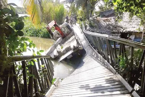 Sóc Trăng: Hoàn tất khắc phục sự cố sập cầu trên Tỉnh lộ 940