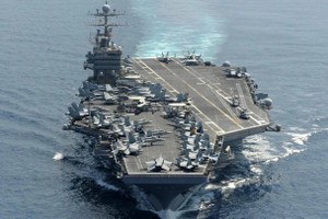 美国航空母舰“亚伯拉罕·林肯”号。图：法新社