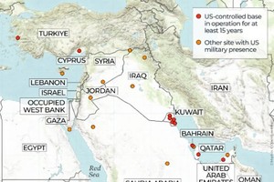 美国在中东的军事基地。