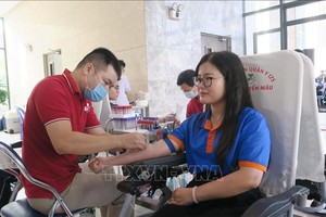 一名年轻人参加2026年“红色周日”自愿捐血活动。