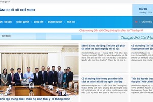 胡志明市人委会使用 hochiminhcity.gov.vn的域名。（屏幕截图）