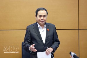 越南国会主席陈青敏主持会议 检查选举日筹备工作。图：越通社