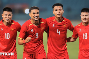 越南国家队重返FIFA前100强。图：越通社