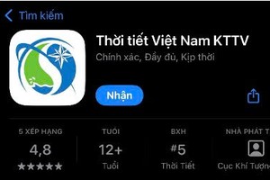 “KTTV越南天气”应用程式现已在iOS和Android平台同步上线，完全免费。