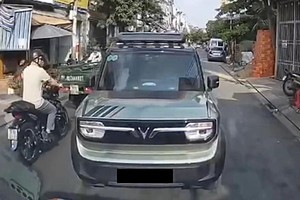 胡志明市交警处罚交通纠纷后弃车路中央的司机。