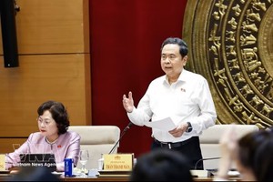 国会主席陈青敏在会上发言。图：越通社