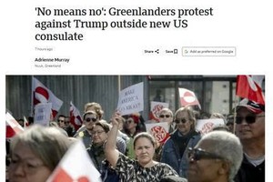 美国驻格陵兰岛领事馆新址开馆 遭当地民众抗议。