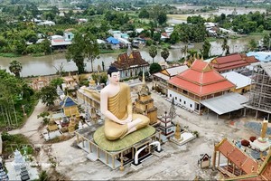 安江省高棉寺庙大型佛像建筑群