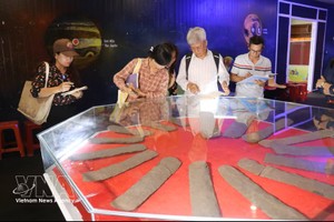 考察团对林同省声音展览馆进行实地考察。图：越通社