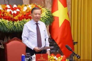 苏林总书记、国家主席发表讲话。图：越通社