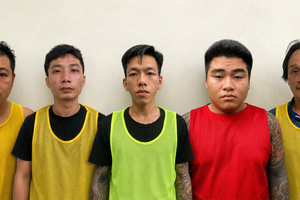 网络赌球团伙的头目及管理人员。图：胡志明市公安