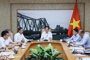 越南政府副总理胡国勇主持关于设立兴安省高新技术区的会议。图：越通社