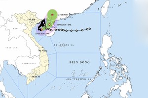 4号台风位置及路径示意图。图：thoitietvietnam.gov.vn