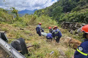 Lâm Đồng: Xe tải rơi xuống đèo Bảo Lộc, tài xế tử vong