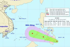 Xuất hiện áp thấp nhiệt đới ở gần biển Đông