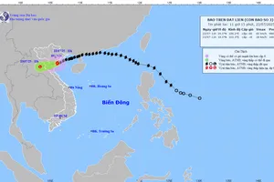 Tâm bão đang ở Hưng Yên - Ninh Bình, di chuyển về Thanh Hóa 