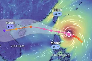 Mô hình dự báo của Hoa Kỳ về hướng di chuyển của bão Ragasa
