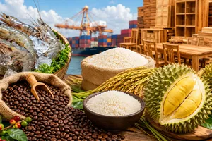 Các mặt hàng nông sản của Việt Nam xuất khẩu có giá trị kim ngạch cao. Ảnh minh họa do AI thực hiện