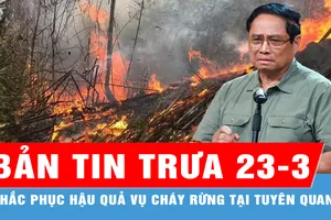 Bản tin trưa 23-3: Thủ tướng chỉ đạo tập trung khắc phục hậu quả vụ cháy rừng tại Tuyên Quang