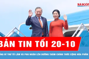 Bản tin tối 20-10: Tổng Bí thư Tô Lâm và Phu nhân lên đường thăm chính thức Cộng hòa Phần Lan