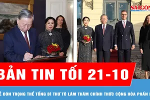 Bản tin tối 21-10: Lễ đón trọng thể Tổng Bí thư Tô Lâm thăm chính thức Cộng hòa Phần Lan