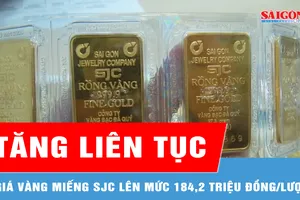 Điều chỉnh tăng liên tục, giá vàng miếng SJC lên mức 184,2 triệu đồng/lượng 