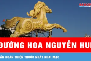 Đường hoa Nguyễn Huệ xuân Bính Ngọ 2026 dần hoàn thiện trước ngày khai mạc 