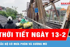 Thời tiết ngày 13-2: Bắc Bộ có mưa phùn và sương mù 