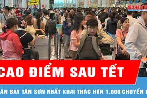 Ngày 23-2, sân bay Tân Sơn Nhất khai thác 1.038 chuyến bay với hơn 171.000 hành khách 