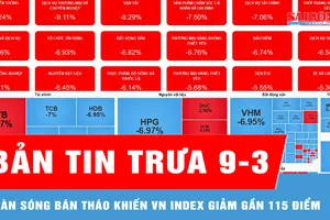 Bản tin trưa 9-3: Làn sóng bán tháo khiến VN Index giảm gần 115 điểm