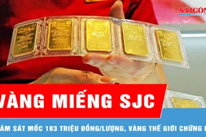 Vàng miếng SJC bám sát mốc 183 triệu đồng/lượng, vàng thế giới chững lại