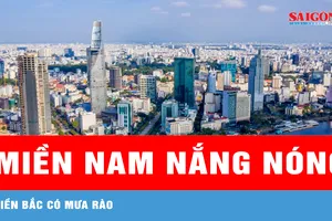 Miền Bắc có mưa rào, miền Nam nắng nóng nhiều nơi