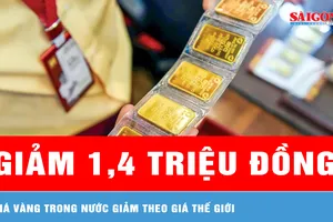 Sáng 30-3, giá vàng miếng SJC giảm 1,4 triệu đồng/lượng 