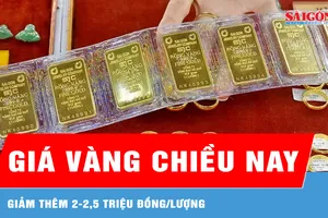 Giá vàng chiều nay giảm thêm 2-2,5 triệu đồng/lượng 