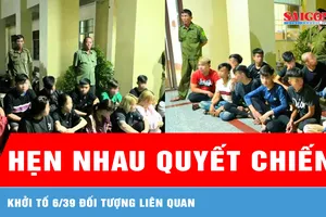 Khởi tố 6 đối tượng liên quan 39 người mang hung khí hẹn nhau quyết chiến