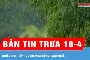 Bản tin trưa 18-4: Nhiều nơi tiếp tục có mưa dông, giải nhiệt