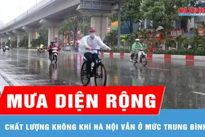 Mưa diện rộng, chất lượng không khí Hà Nội vẫn ở mức trung bình
