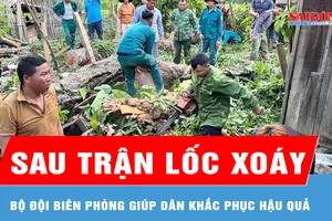 Bộ đội biên phòng giúp người dân khắc phục hậu quả lốc xoáy 